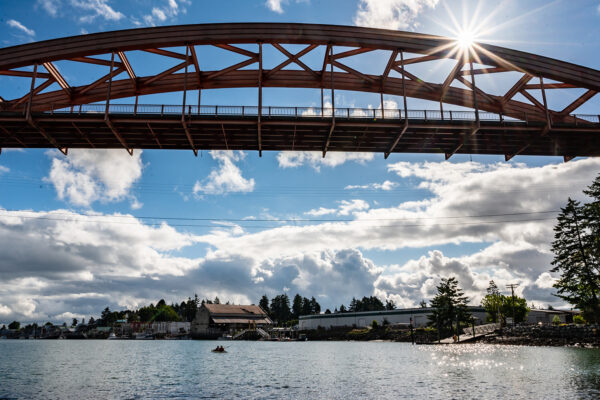BendRacing entering La Conner at the rainbow bridge. Photo by Jeremy Johnson.