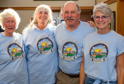 (l-r) Volunteers Anne Jimenez, Kit Evans, Carl Berger and Patti Rowdabaugh assisted with WBF 20224 Lifetime Achievement Awards ceremony.