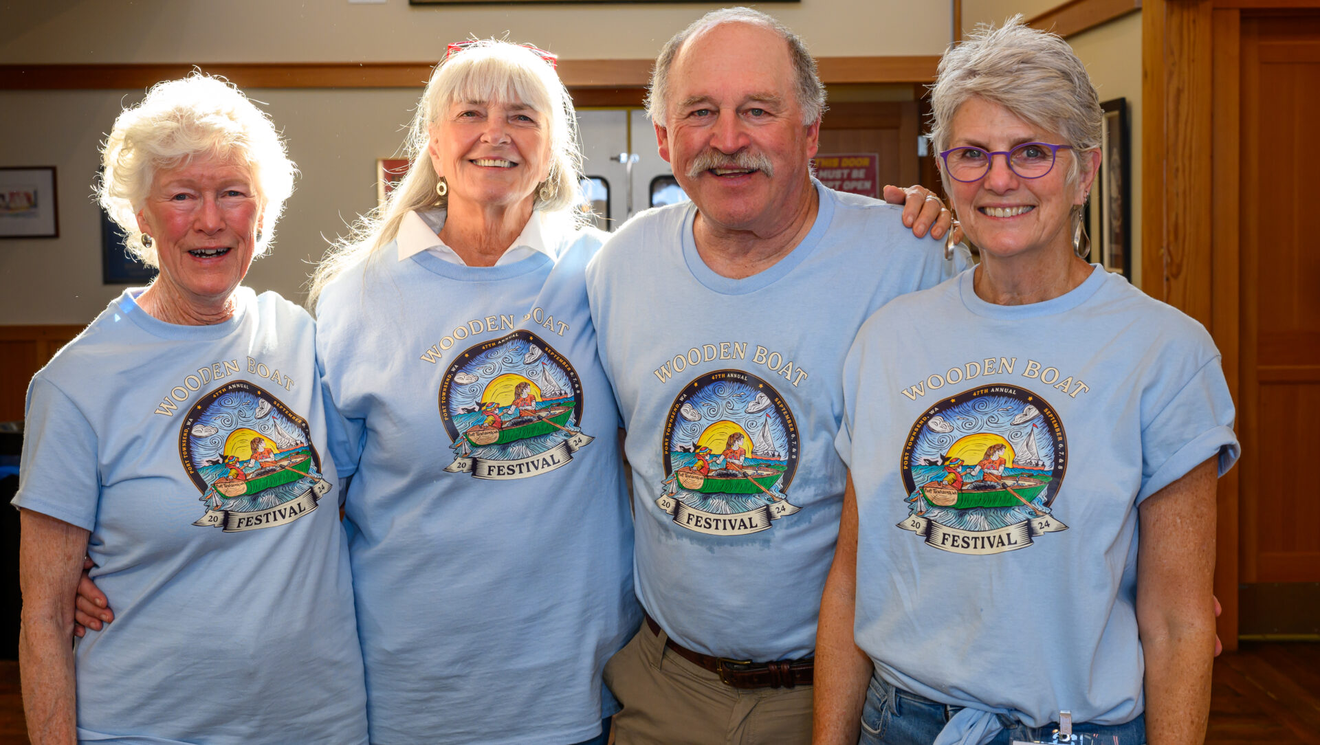 (l-r) Volunteers Anne Jimenez, Kit Evans, Carl Berger and Patti Rowdabaugh assisted with WBF 20224 Lifetime Achievement Awards ceremony.